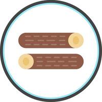 Wood Log Flat Circle Icon vector