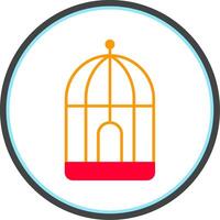 Circus Cage Flat Circle Icon vector