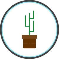 Pot Plant Flat Circle Icon vector