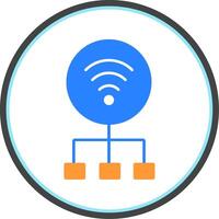 Network Flat Circle Icon vector