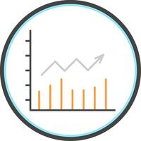 línea gráfico plano circulo icono vector