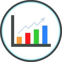 Growth Graph Flat Circle Icon vector