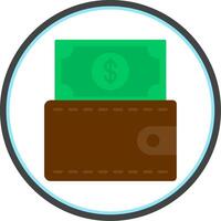 Wallet Flat Circle Icon vector