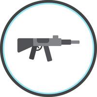 Machine Gun Flat Circle Icon vector