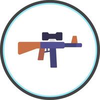 asalto rifle plano circulo icono vector