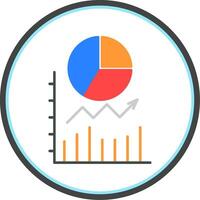 Pie Chart Flat Circle Icon vector