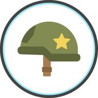Helmet Flat Circle Icon vector