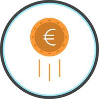 Euro Sign Flat Circle Icon vector