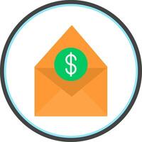 Salary Mail Flat Circle Icon vector