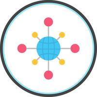 Networking Flat Circle Icon vector