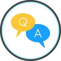 Question And Answer Flat Circle Icon vector