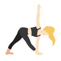 Yoga pilates pose simple lady vector