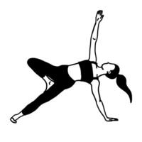 yoga pilates niña actitud vector