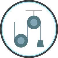 Pulley Machine Flat Circle Icon vector