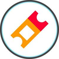 Ticket Flat Circle Icon vector
