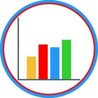 Bar Chart Flat Circle Icon vector