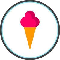 Ice Cream Flat Circle Icon vector