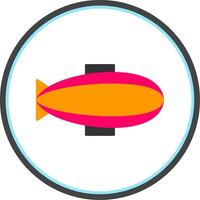 Zeppelin Flat Circle Icon vector