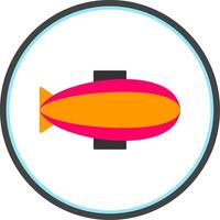 Zeppelin Flat Circle Icon vector