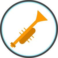 Trumpet Flat Circle Icon vector