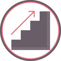 Stairs Flat Circle Icon vector