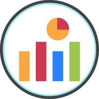 Analytics Flat Circle Icon vector