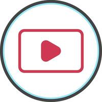 Video Flat Circle Icon vector