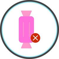 No Sweets Flat Circle Icon vector