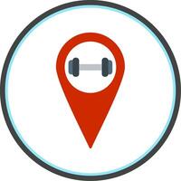 Gym Location Flat Circle Icon vector