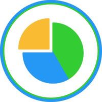 Pie Chart Flat Circle Icon vector