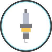 Spark Plug Flat Circle Icon vector