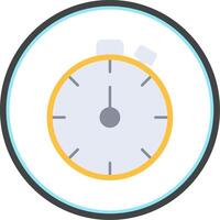 Stopwatch Flat Circle Icon vector