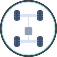 Axletree Flat Circle Icon vector