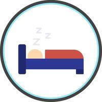 Sleep Flat Circle Icon vector