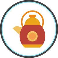 Kettle Flat Circle Icon vector
