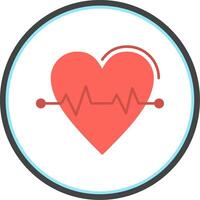 Heart Rate Flat Circle Icon vector