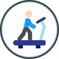 Treadmill Flat Circle Icon vector