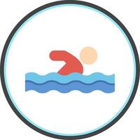 Swimming Flat Circle Icon vector