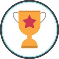Trophy Flat Circle Icon vector