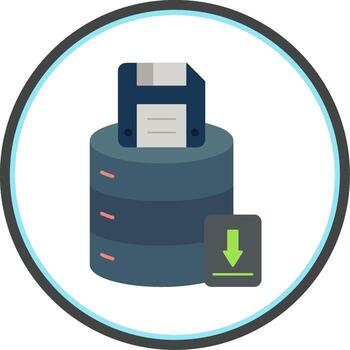 Save Data Flat Circle Icon vector