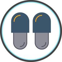 Slipper Flat Circle Icon vector