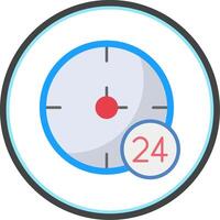 24 Hours Flat Circle Icon vector