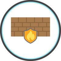 Firewall Flat Circle Icon vector