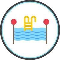 Swimming Pool Flat Circle Icon vector