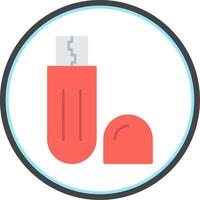 Flash Drive Flat Circle Icon vector