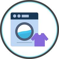 Laundry Flat Circle Icon vector