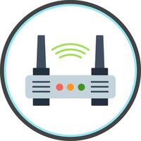 Wifi Router Flat Circle Icon vector