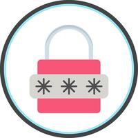 Password Flat Circle Icon vector