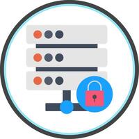 Locked Data Flat Circle Icon vector