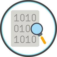 Code Search Flat Circle Icon vector